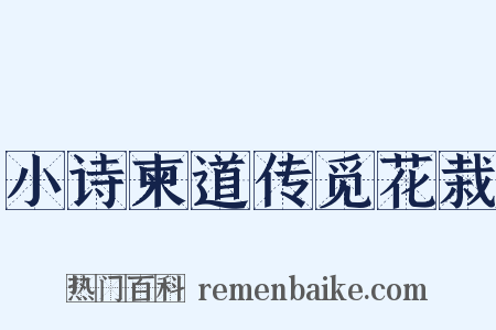 小诗柬道传觅花栽是什么意思的图片